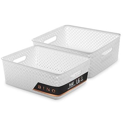 Bino, Plastic Storage Basket Large - White THE PLAIT COLLECTION Multi-Use  Storage