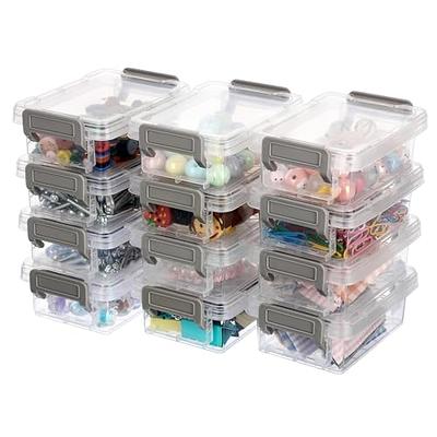 6 Pack: Large Adjustable Compartment Bead Storage Box with Handle