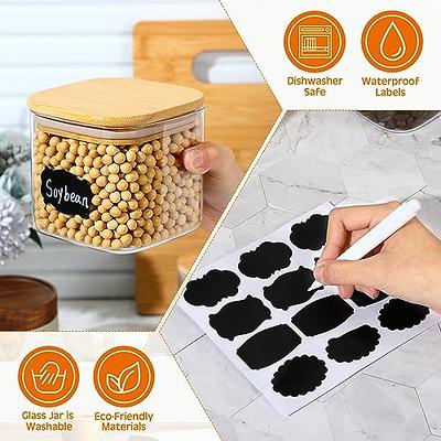 PET Plastic Food Sealed Storage Box with Bamboo Lid Coffee Beans Kitchen  Storage Containers Kitchen Container Organizer