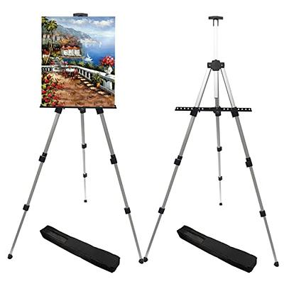 Art Painting Display Easel Stand - Portable Adjustable Aluminum Metal  Tripod Artist Easel with Bag, Height from 17 to 66, Extra Sturdy for