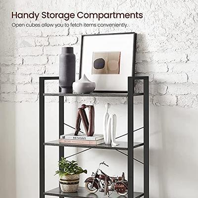 VASAGLE Cube Storage Organizer 4-Tier Bookshelf Bookcase with Adjustable  Storage Shelves Rustic Brown 