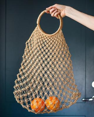 Boho Bag, Woven Straw Rope Bag, Brown Hobo Beige