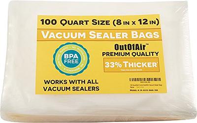 8 x 12 Quart Zipper Full Mesh Vacuum Seal Bags