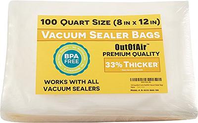 Vacmaster 8 x 12 Fulll Mesh Vacuum Seal Quart Bags 50 Pack