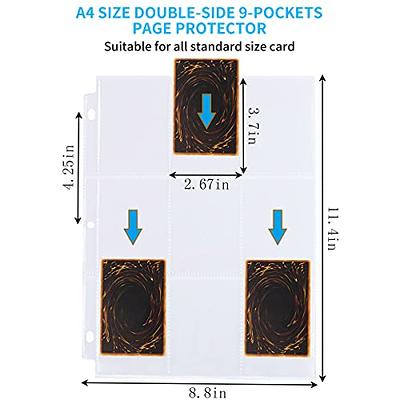 1800 Pockets Double-Sided Baseball Card Sleeves, KangNa 9 Pocket photocard  Sleeves Fit 3 Ring Binder - Trading Card Sleeves Pages for Pokemon,  Baseball, Game, Business Cards, 100 Pages - Yahoo Shopping