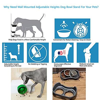 Lapensa Elevated Dog Bowls, Stainless Steel Raised Dog Bowl with Adjustable  Stand, Double Dog Food and Water Bowl for Medium Large Dogs, 3 Heights