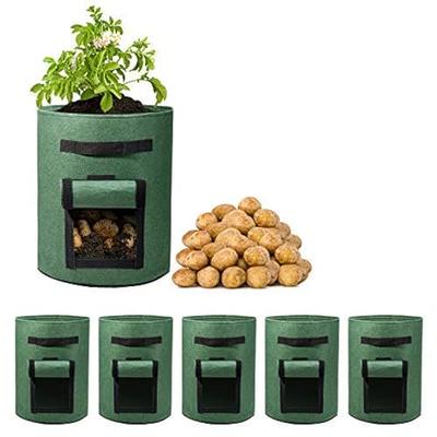 5Packs 10 Gallon Potato Grow Bag, Heavy Duty Potato Bags For