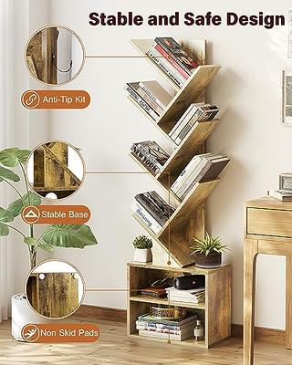 SUNMORY 6 Tier Tree Bookshelf, Small Bookcase with Storage Cabinet, Modern  Tall Narrow Bookshelves Organizer, Floor Standing Book Shelf for  Bedroom/Living Room/Home Office/Corner, Rustic Brown - Yahoo Shopping