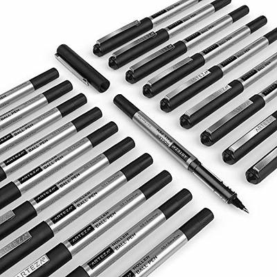 ARTEZA Rollerball Pens, Pack of 20, 0.5mm Black Liquid Ink Pens