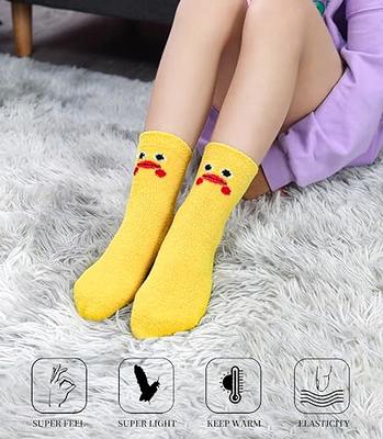 Slipper Socks With Grippers For Women,Winter Slippers Socks Yellow Colorful  Stripes Fuzzy Women'S Non-Skid Soft Fleece Lined Warm Slipper Socks Thick