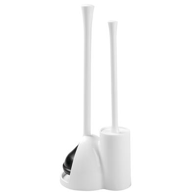 iDesign Una Plastic Toilet Plunger Holder Plunger Stand Cover for Bathroom