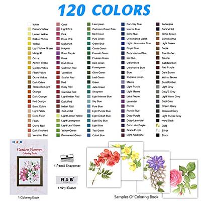 H & B 120 Colored Pencils for Adult Coloring, Soft Core Coloring Pencils Set  with Coloring