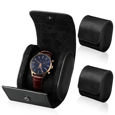 Luxury 6 Slots Watch Roll Travel Case Genuine Leather Watch Display Storage  Box