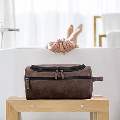 Groomsmen Gift Personalized Leather Toiletry Bag Waterproof