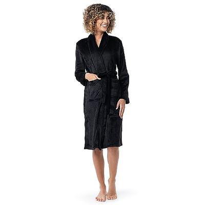 Latuza Women's Cotton Flannel Robe, Black, XX-Large Plus 