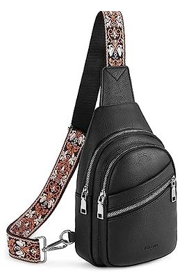 KlaOYer 2 Adjustable Strap Bag,Crossbody Bags Women,Guitar Strap Purse,Vegan Handbags Soft Shoulder Bag for Women