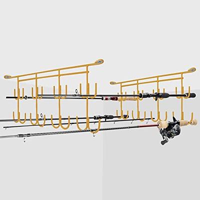 Vertical 9 Fly Fishing Rod Holder Console Boat Wall Rack Bungee