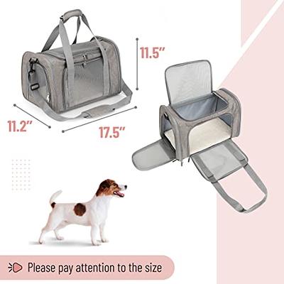 Morpilot Portable Pet Carrier for Cats and Dogs with Locking Safety Zippers, Airline Approved, Foldable,Gray, Size: Medium