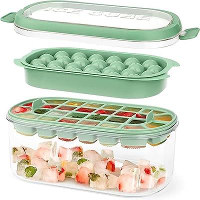 Ice Cube Tray for Freezer with Bin: Easy Release 1Inch Ice Cube Maker with  Lid and Bin - Stacking Ice Making Tray with Covered Ice Bin - 3Pack Ice