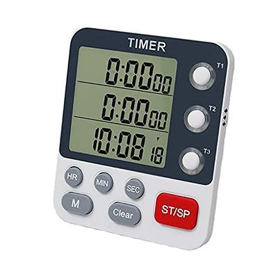FCXJTU Digital Dual Kitchen Timer, Dual Count UP/Down Timer, Cooking Timer,  Stopwatch, Large Display, Adjustable Volume Alarm and Flashing Light with