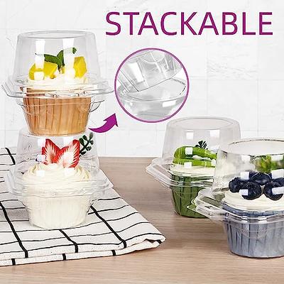 Clear Plastic Cupcake Containers With Lids - Disposable Muffin