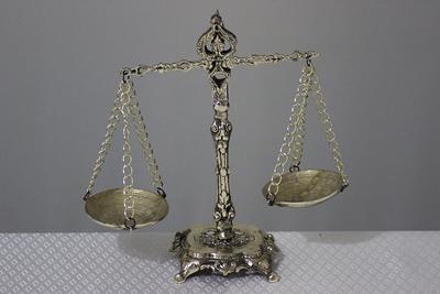 Scales of Justice Vintage Brass Justice Scale Candle Holder