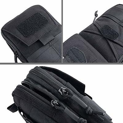 Tactical Molle Pouch Bag - EDC Utility Gadget Waist Bag Pack- Camping  Hiking Outdoor Gear - Cell Phone Holster Holder - Black