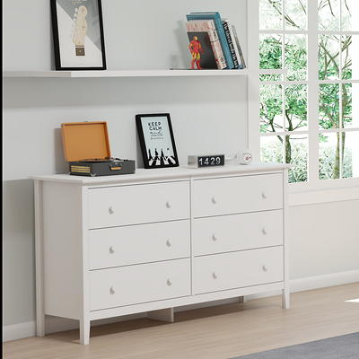 Beadboard 6-Drawer Wide Dresser