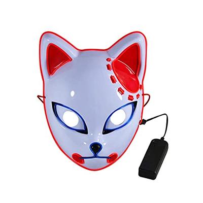 2Pcs Therian Mask Fox Cat Therian Mask for Adults White Blank Fox