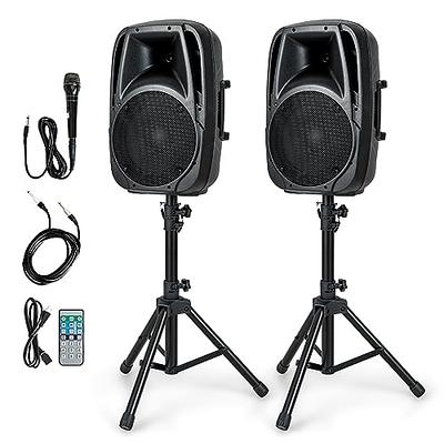 beFree Sound Double 10 Subwoofer Bluetooth Portable Party Speaker with  Reactive Lights, USB/SD Input, FM Radio, Remote Control and Microphone