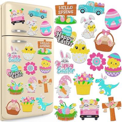Umigy 16 Pcs Easter Diamond Painting Magnets for Refrigerator