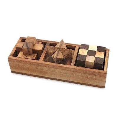 BSIRI Wooden Tic Tac Toe-Coffee Table Decor, Brain Teaser Puzzles for  Adults, Unique Gifts for Kids, Classic Board Games for Adults and Family