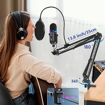 TECURS USB Microphone RGB with Arm,Condenser Microphones for PC, Gaming Mic  Kit