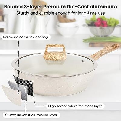 SODAY 12pcs Pots and Pans Set Non Stick Kitchen Cookware Sets Induction  Cookware Nonstick Granite Cooking Set with Frying Pans, Saucepans, Steamer