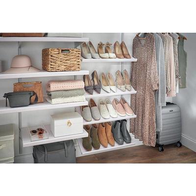 Everbilt Genevieve 4 ft. Gray Adjustable Closet Organizer Shoe