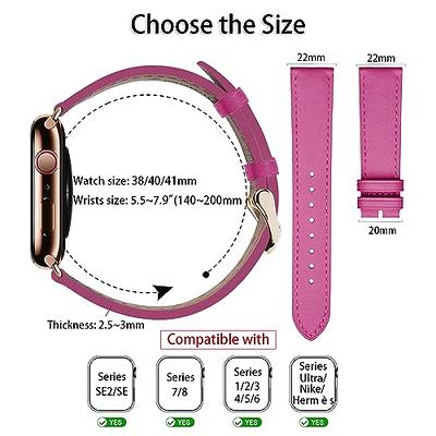Genuine Leather Apple Watch Band Strap for iWatch Series 9 8 7 6 5 4 3 45mm/ 41mm