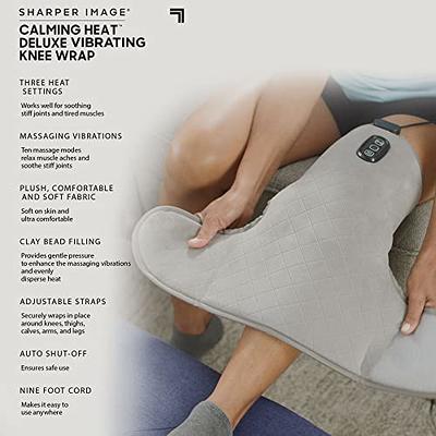 Sharper Image Calming Heat Massaging Neck Wrap, Relaxing Vibrations, Gray 