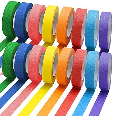 Hsxfl 16 Pack Colored Masking Tape, Colored Painters Tape for Arts