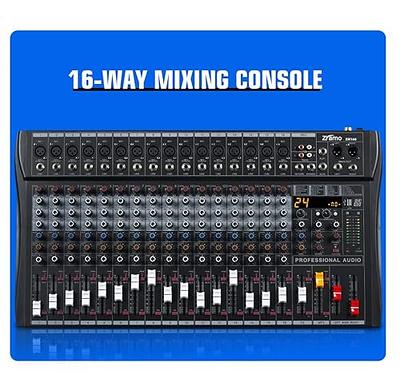 ZRAMO ZM160 8/12/16 Channel Audio Mixer Sound Mixing Console with