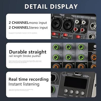 Mini 4 channel mixer Built-in reverb effect 3-band EQ BT USB