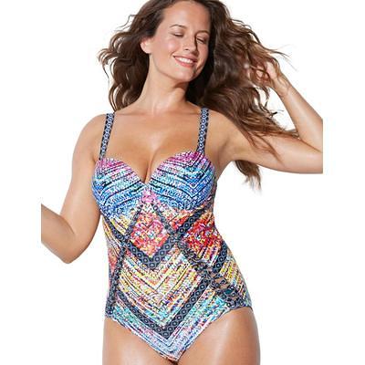 Plus Size Women's Sarong Front One Piece Swimsuit by Swimsuits For All in  Multi Stencil (Size 32) - Yahoo Shopping