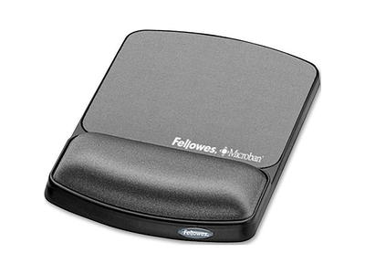 Fellowes Memory Foam Mouse Pad/Wrist Rest- Silver