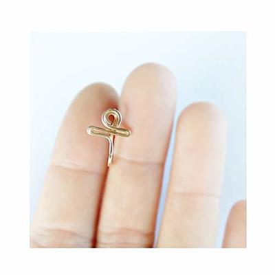 Ankh Fake Nose Ring - Gold Nose Cuff - Faux Septum - Non Piercing Jewelry -  Clip On Nose Ring