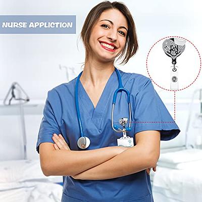 Zonon 3 Pieces Nurse Badge Reel Retractable Nursing Badge Holder