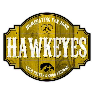 Iowa Hawkeyes 12 Logo State Sign