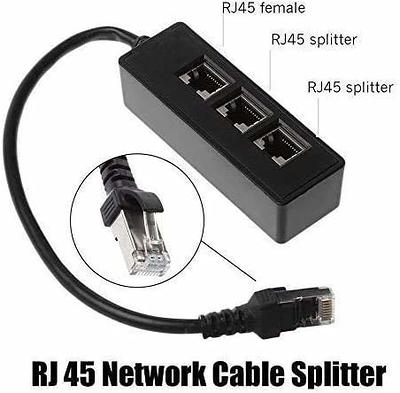 1 Male 2 Female Rj45 Network Splitter Adapter Socket Connector