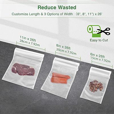 Vacuum Sealer Bags for Food Saver Vacuum Sealer Bags Rolls 3 Pack (6, 8,  11) x 26 ft Each BPA-Free-Puncture-Resistant and Food-Safe Compatible with  Most Vacuum Sealers-VTUUU - Yahoo Shopping