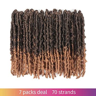 Curly Faux Locs Crochet Hair Honey Brown Synthetic Braids Extensions Wavy  Soft Locs Mini Dreadlocks Pre Looped Faux Locs