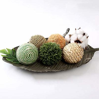 Natural Green Faux Moss Ball Decorative Bowl Filler - Set of 3 in