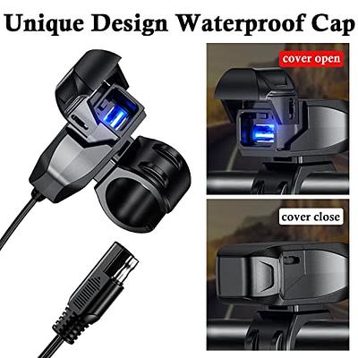 Waterproof Motorcycle USB Charger Kit SAE to USB Adapter Cable Charger 